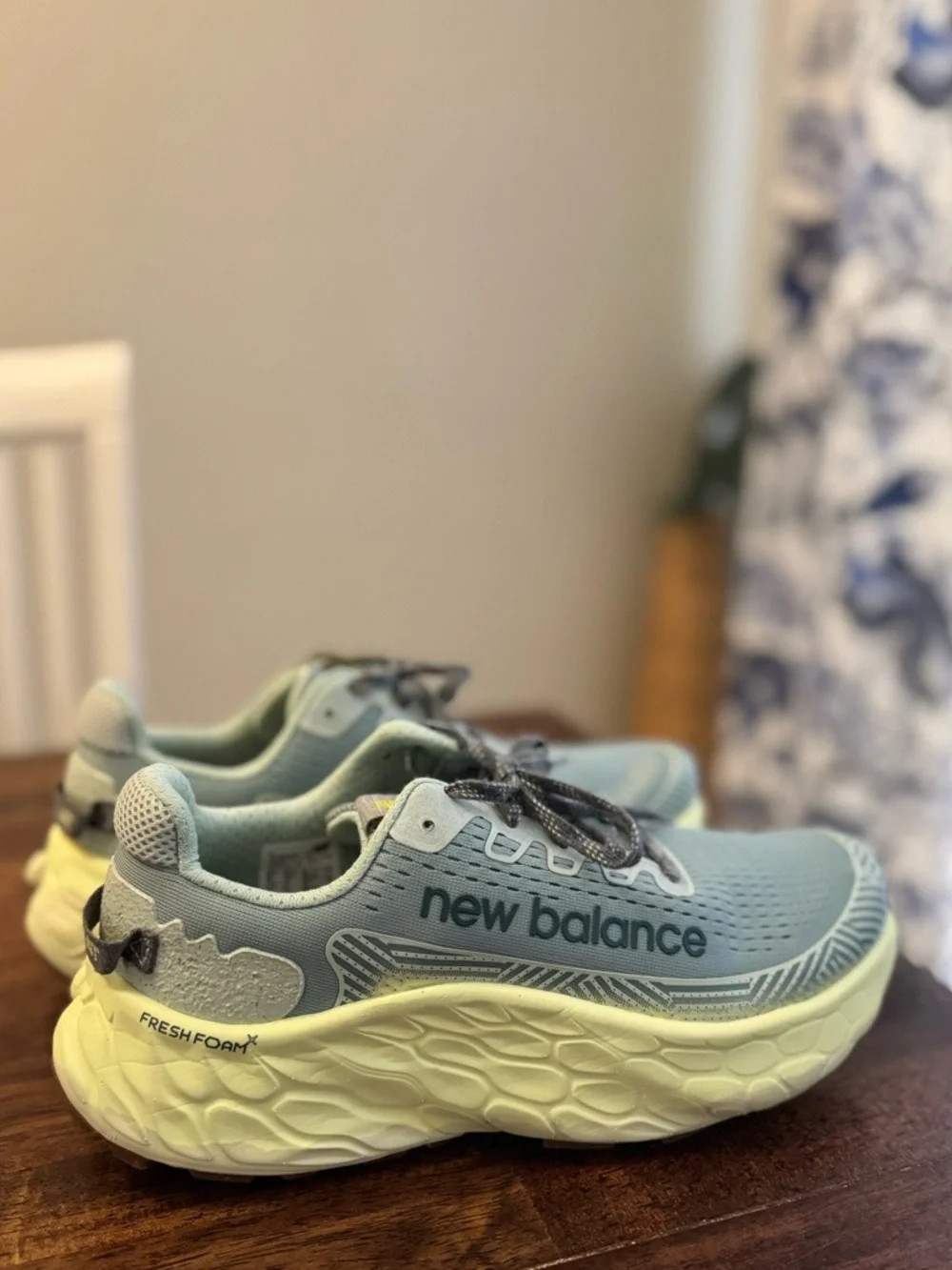 New Balance Fresh Foam X More Trail V3 running shoes in salt marsh/limelight - Picture 1 of 9